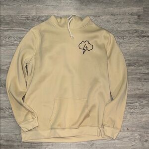 Men's Cream Hoodie with Cloud Design